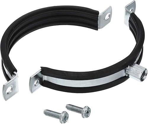 Miniatura 4 de PATIKIL Gancho de tubo de anillo dividido, 2 piezas de 4 pulgadas (3.937 in) de hierro chapado en zinc ajustable para montaje en pared, montaje en