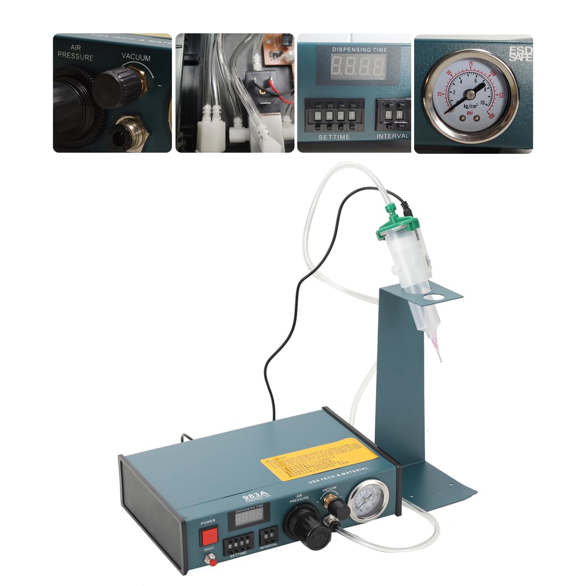 Auto Klebstoffspender Digital Display Auto Glue Dispenser Solder Paste Liquid Dropper Controller 983A Automatischer Lotpasten 220V 00.01s-99.99s