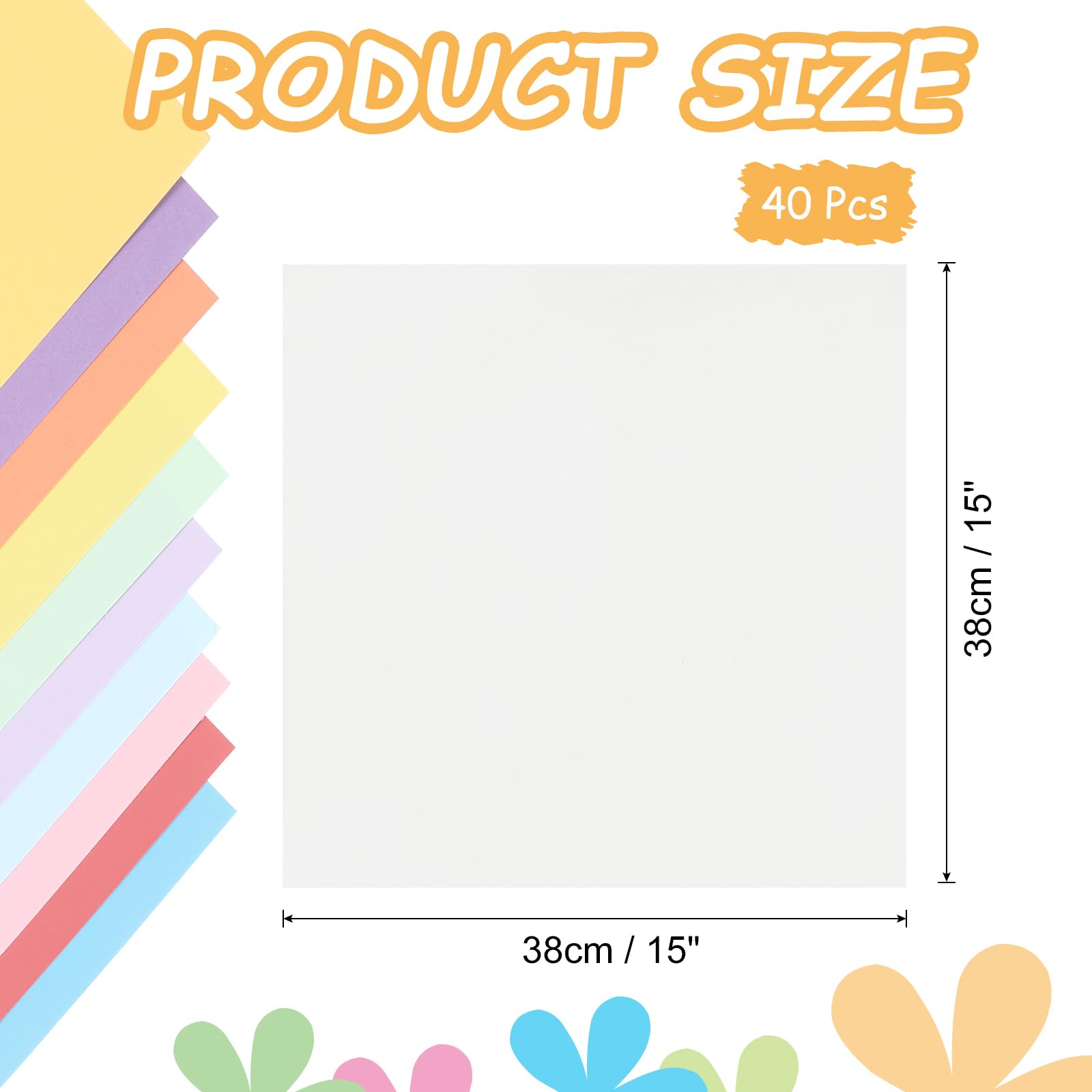 QUARKZMAN 40Pcs Carta Kraft, 38 x 38 cm Fogli Di Cartoncino Kraft Ritagli Di Cartoncino Kraft Per Materiali Artistici, Origami, Creazioni Carta, Bianco Crema