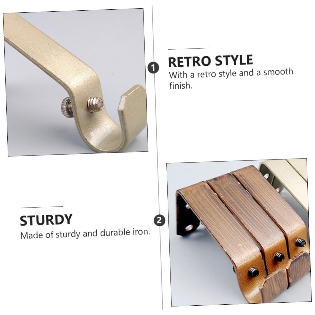 Zerodeko Lot De 3 Supports De Tringle À Rideaux Robustes Et Faciles À Installer pour Une Maison Rétro Moderne 4 Pièces X 3