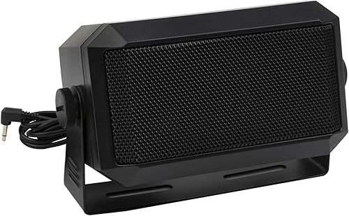Altavoz rectangular de comunicaciones externas para radioaficionado o CB y escáneres, 5 vatios, color negro