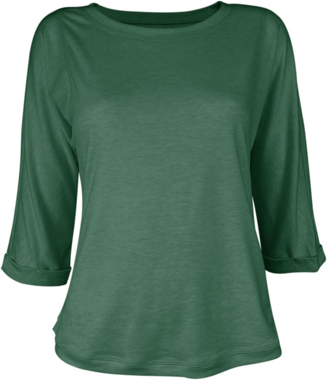 Orchidays Women's Casual 3/4 Sleeve T Shirts Basic Crew Neck Relaxed Fit Summer Tee Tops - Image 3