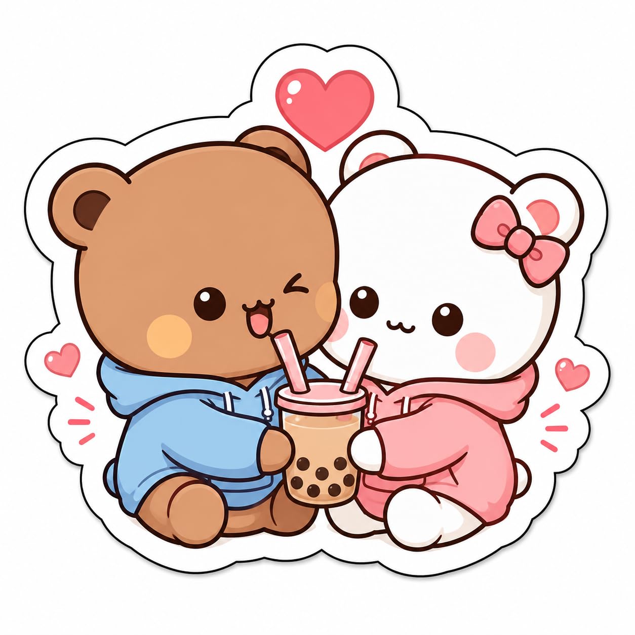 Cute Bear Bubu & Dudu Wooden Fridge Magnet | Cute Couple Home Decor Gift | 3x3 inch-image-45