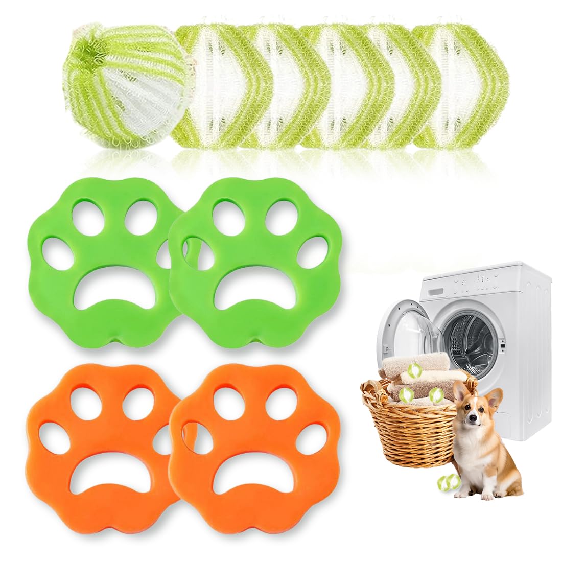 AUEFUDQ Auefudq Atrapa Pelos Lavadora,Reutilizable Quita Pelos Mascota,Removedor De Pelo Para Mascotas De Lavandería,Bolas Atrapa Pelos Para Lavadora,10 Unidades