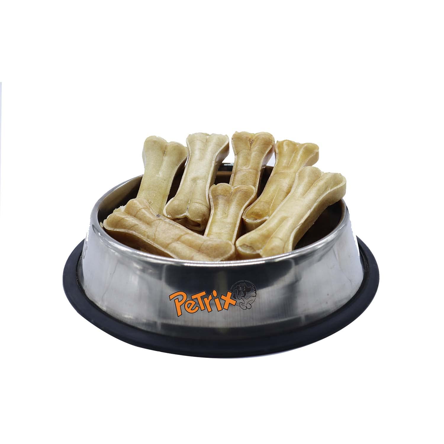 Petrix Dog Chew Bones: 4 Inches Natural Premium Pressed Bone Rawhide Chews for Small, Medium and Large Dogs | Makes Teeth & Gums Healthy | Long Lasting Dog Treats(Pack of 8 Piece) (B0BTSRJNHR) Amazon Price History, Amazon Price Tracker