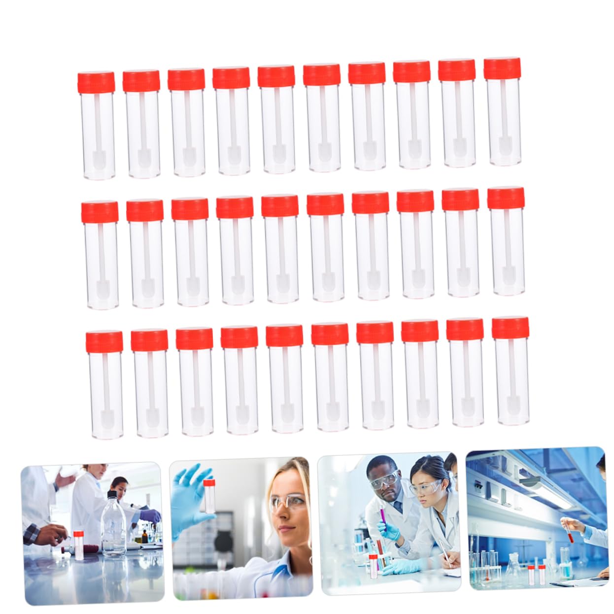 FUNOMOCYA Disposable Urine Specimen Cups Lid 30pcs Pee Container for Men Urine Testing Cups for Men