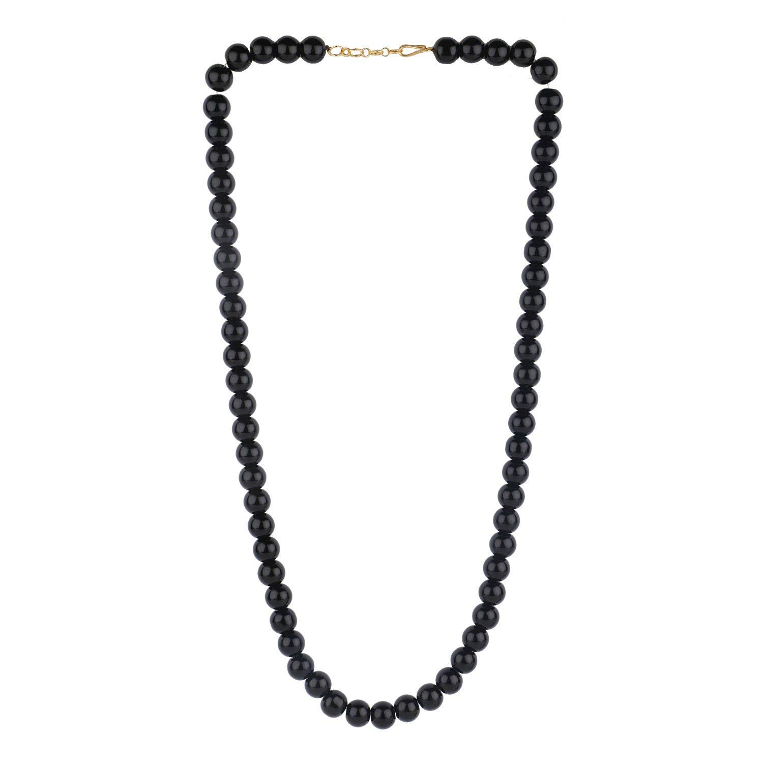 JND Handcrafted Single Line | Black Crystal Glass Stone | Beaded Strand Statement Necklace Mala(Women & Girls) (B09W9L6D8J) Amazon Price History, Amazon Price Tracker