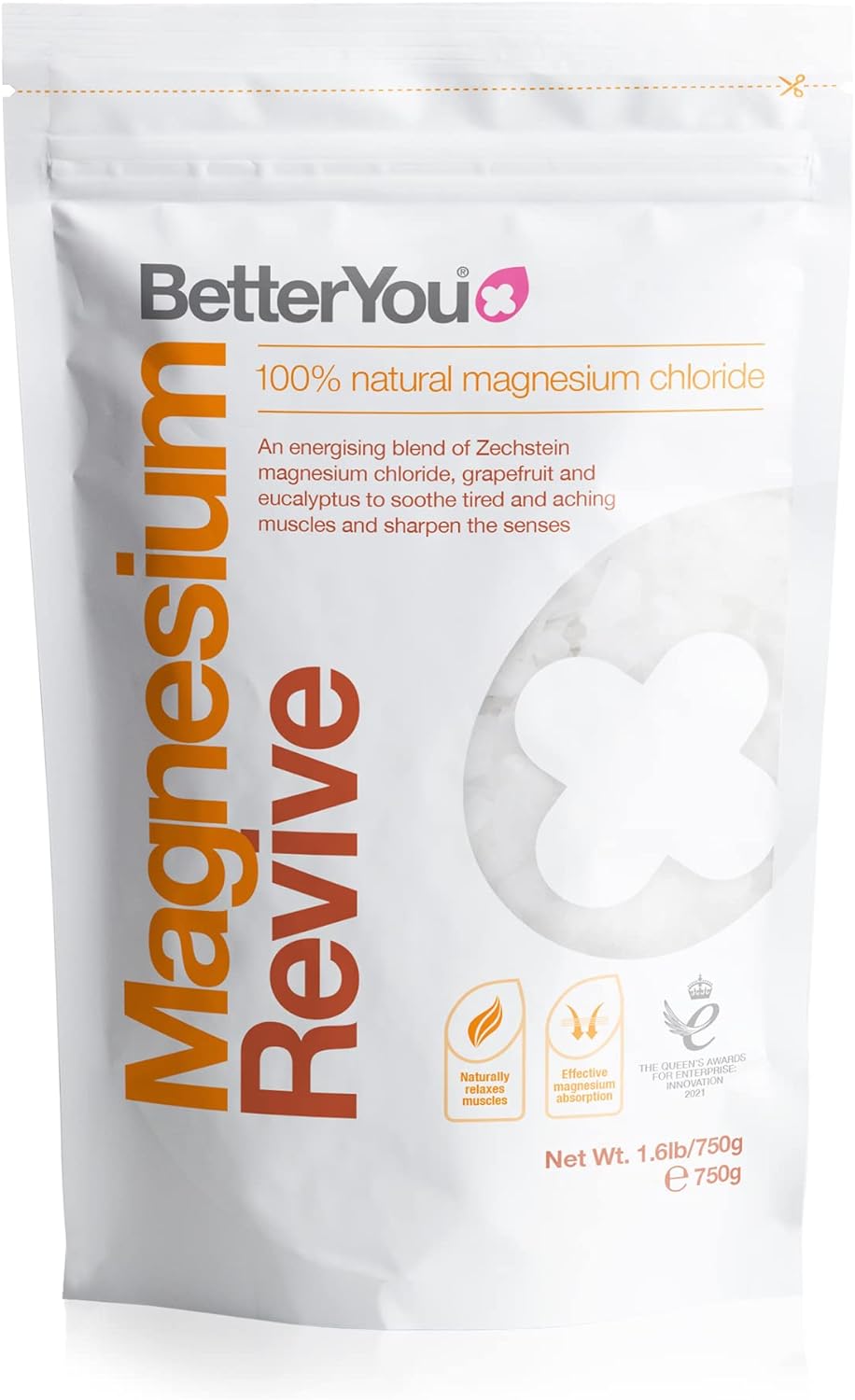 Magnesium Revive Bath Flakes, Blend of Pure Zechstein Magnesium Chloride, Grapefruit and