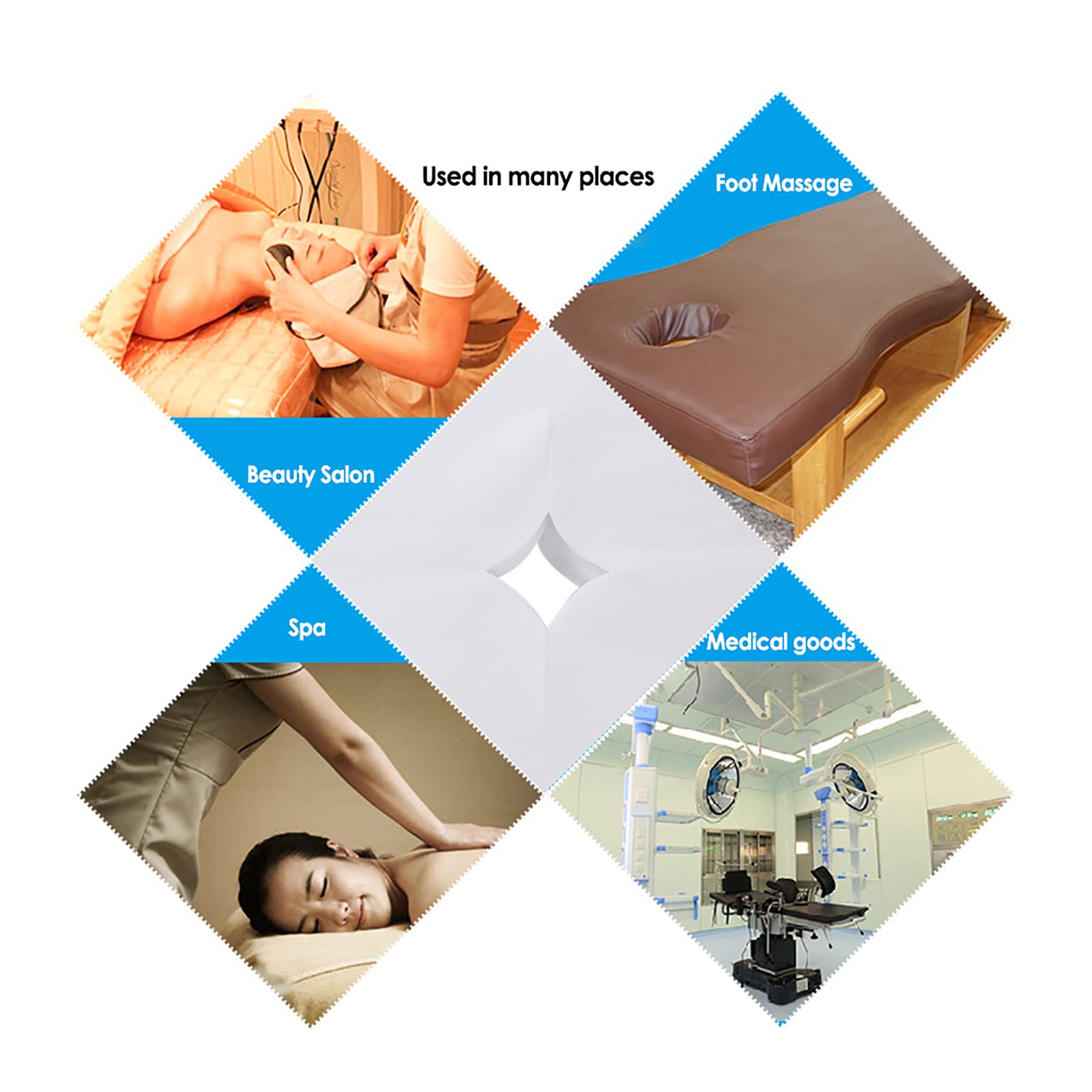 Anself Disposable Face Covers Bed Table Face Hole Cover for Beauty Spa Massage (Pack of 100)