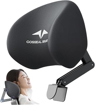 Office Chair Headrest Attachment, Universal Detachable Headrest for Office Chair, Memory Foam Neck Support Ergonomic for (Black)