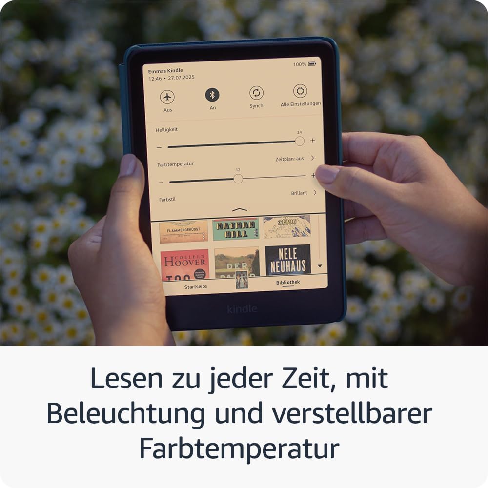 Amazon Kindle Colorsoft 16 GB + Rosafarbener Hülle aus Material auf Pflanzenbasis + 9W-Netzteil