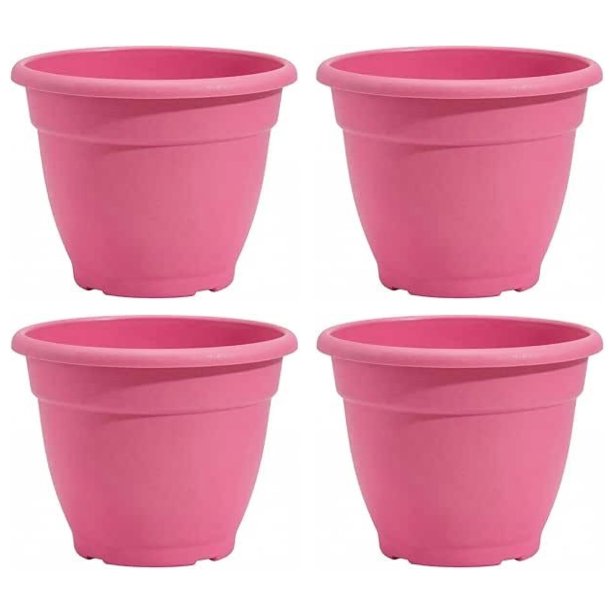 Fyne-Finds Raspberry Pink Round Plastic Plant Pot 30Cm,12Inch 9.5Liters Garden Indoor Outdoor Cover Drainage Holes, Weather, Frost Proof Planter (4, )
