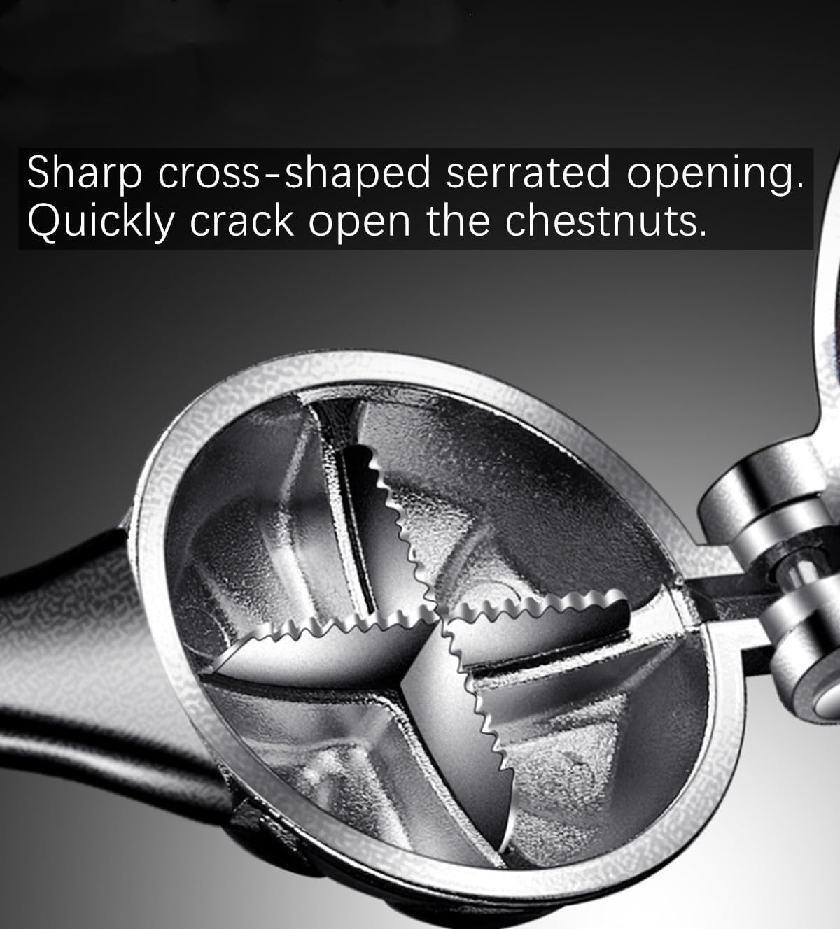 Chestnut Cutter Tool, Easy Quick Clip Opener Nut Cracker, Aluminum Alloy Chestnut Peeler Sheller for Peeling, Scoring, Shelling Nuts Kitchen Tool (Silver)
