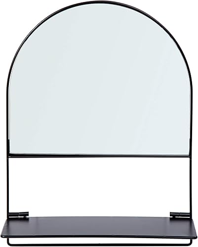 Miniatura 10 de Espejo cuadrado decorativo con estante plegable, 16 x 12 pulgadas, negro