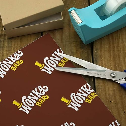 Miniatura 4 de GRAPHICS & MORE Willy Wonka and the Chocolate Factory - Rollos de papel de regalo con logotipo de Wonka Bar