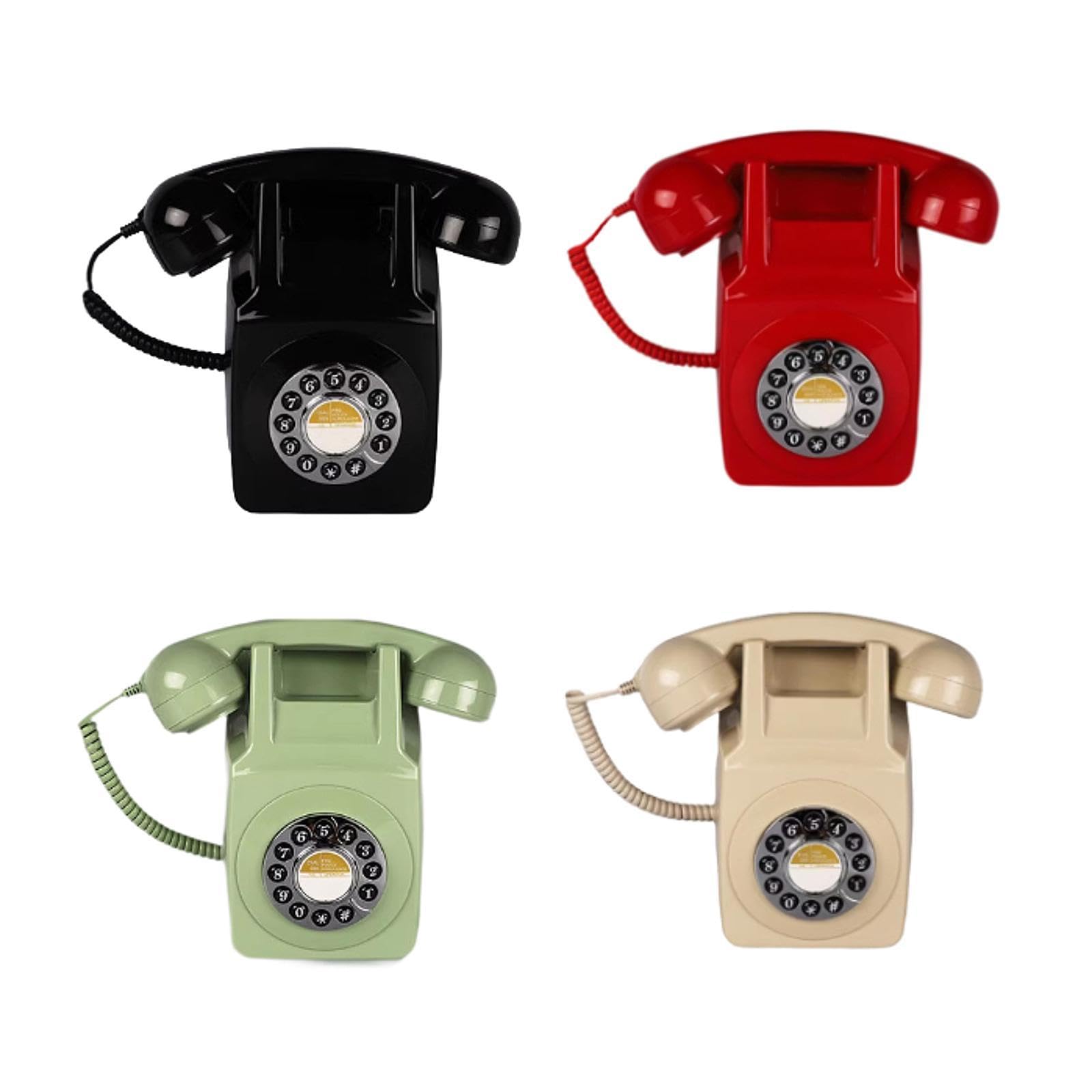 TRENDIVIBE Retro Landline Phone Wall Mount Antique Type Phone Business Corded Telephone Red-image-26