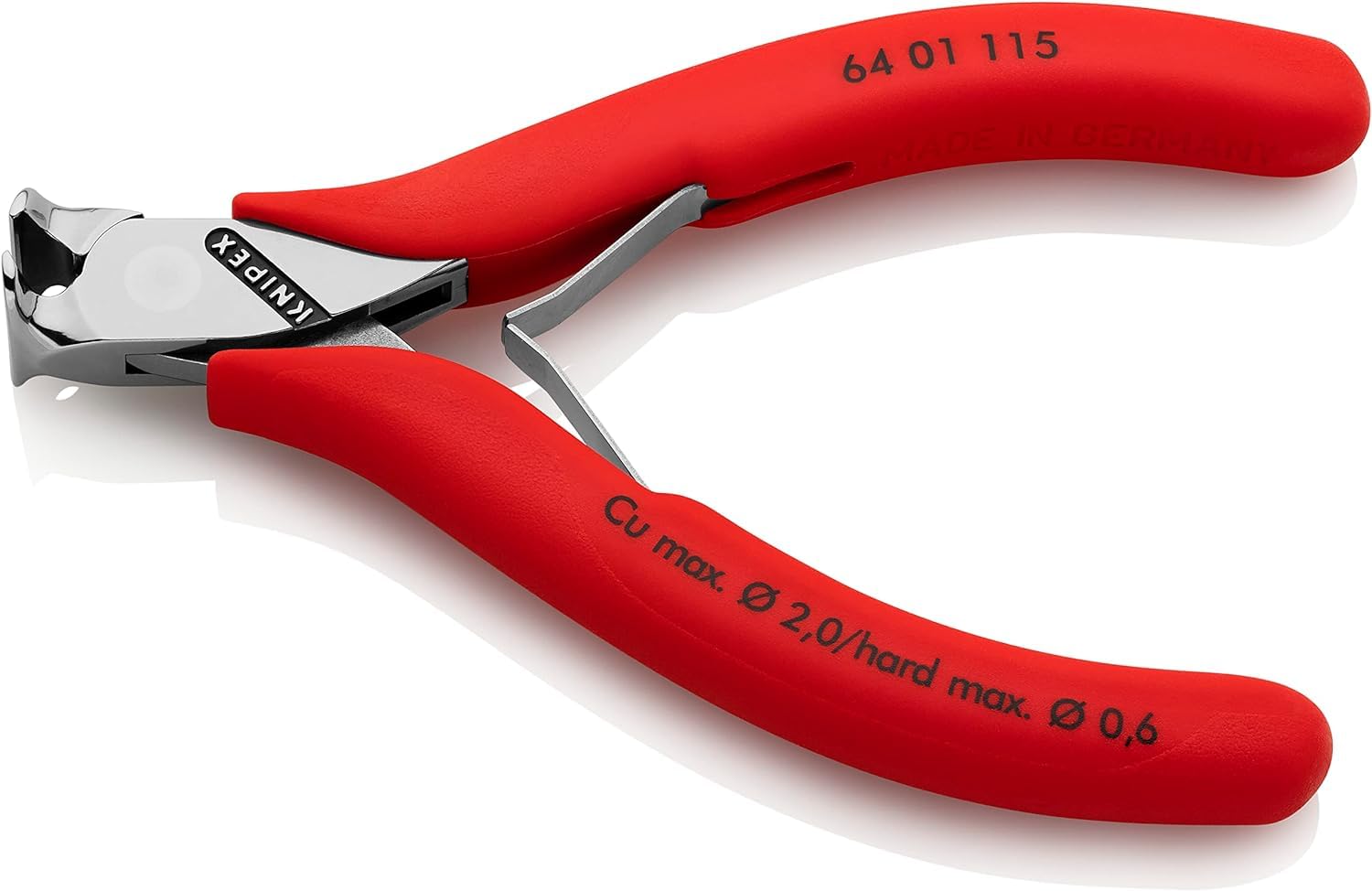 KNIPEX Elektronik-Vornschneider mit rutschhemmenden Kunststoff-Hüllen 115 mm, 64 01 115