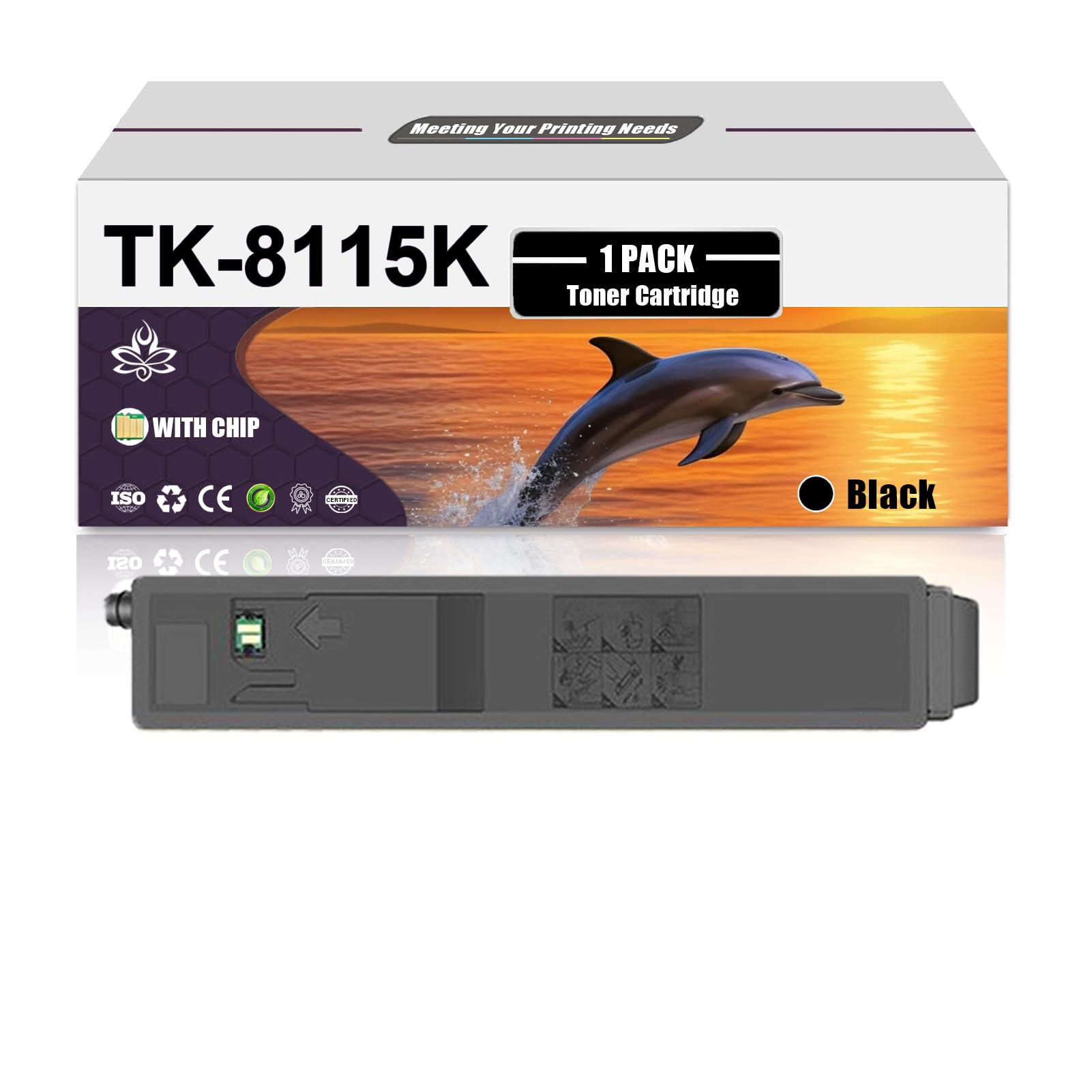 TK8115 Toner Cartridges Compatible for Kyocera TK8115 TK-8115K TK-8115C TK-8115M TK-8115Y Toner Cartridges for Kyocera Ecosys M8130cidn M8124cidn Printers, 1 Black