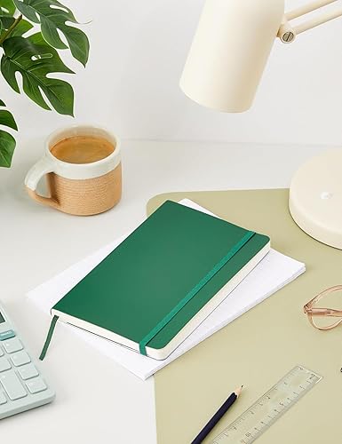 Miniatura 4 de Moleskine - Cuaderno clásico, tapa blanda, tamaño L (5 x 8.25 pulgadas), a rayas/rayado, verde mirto, 192 páginas verde (Myrtle Green),Azul
