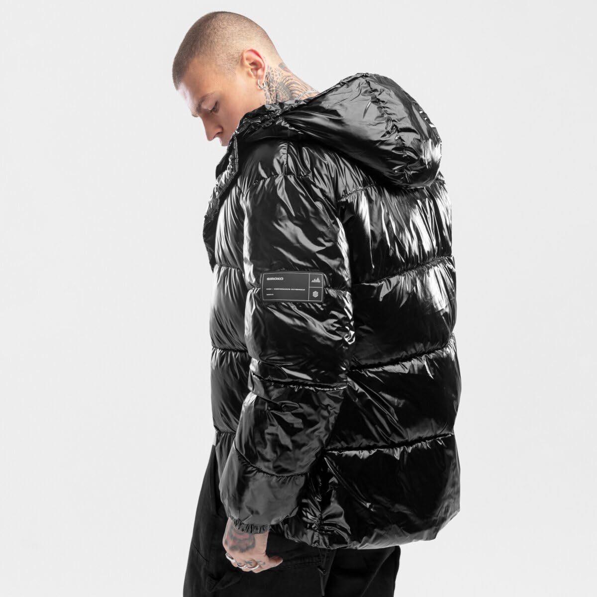 SIROKO - Glänzende Pufferjacke Barent