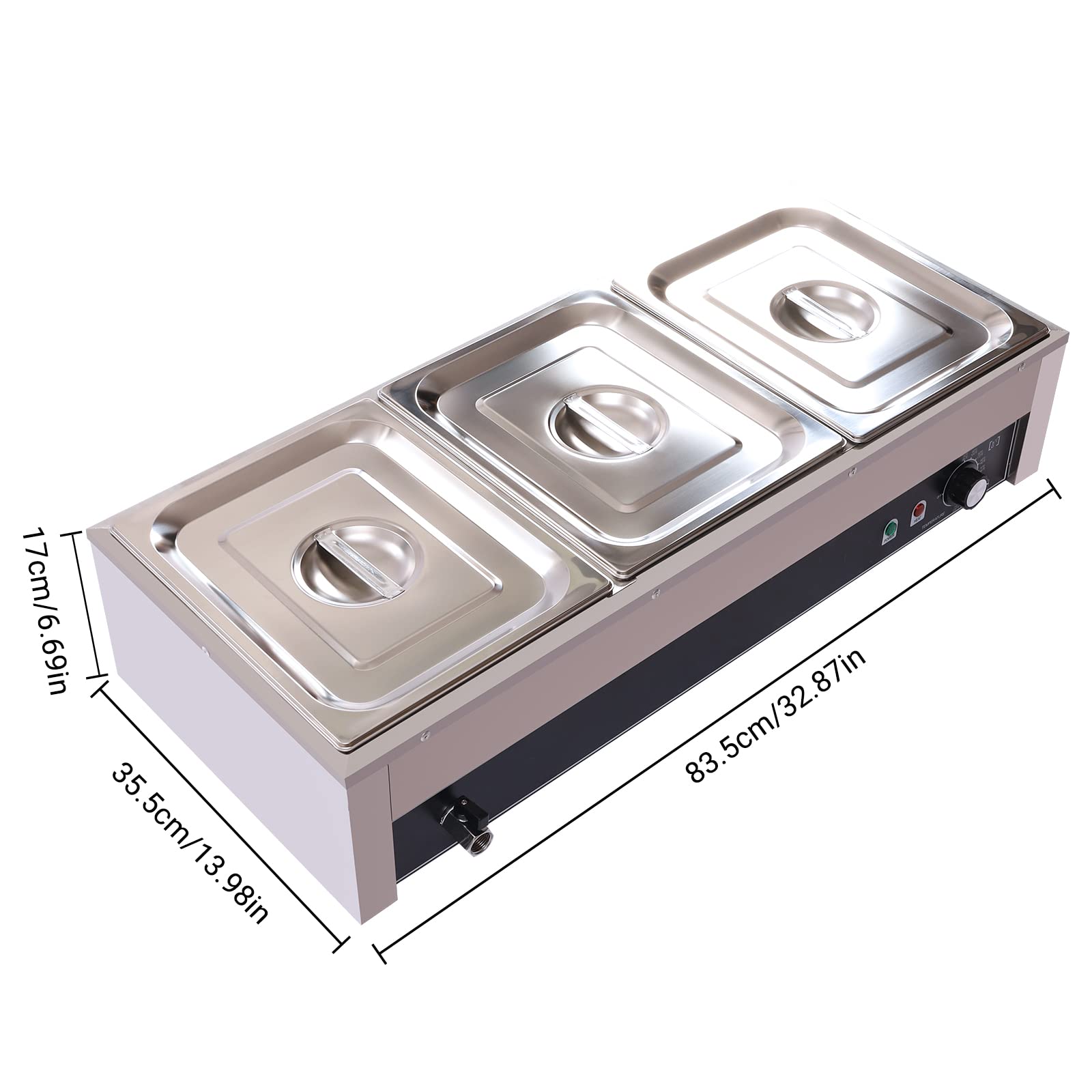 Food Warmer Stainless Steel Chafer Chafing Dishes Buffet Set Rectangular Buffet Stove Buffet Warmer Sets for Home and Restaurant Use (19.5L)