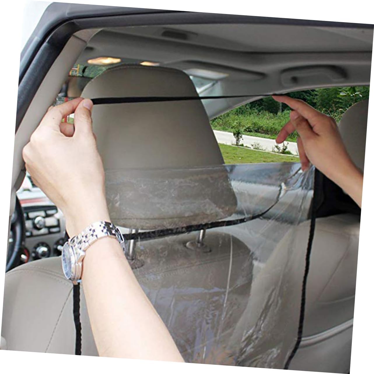Amosfun 2Pcs Transparent Car Seat Back Protector Pads Kick and Dirty Cover for Fit for Vehicles Easy Installation Durable Protection