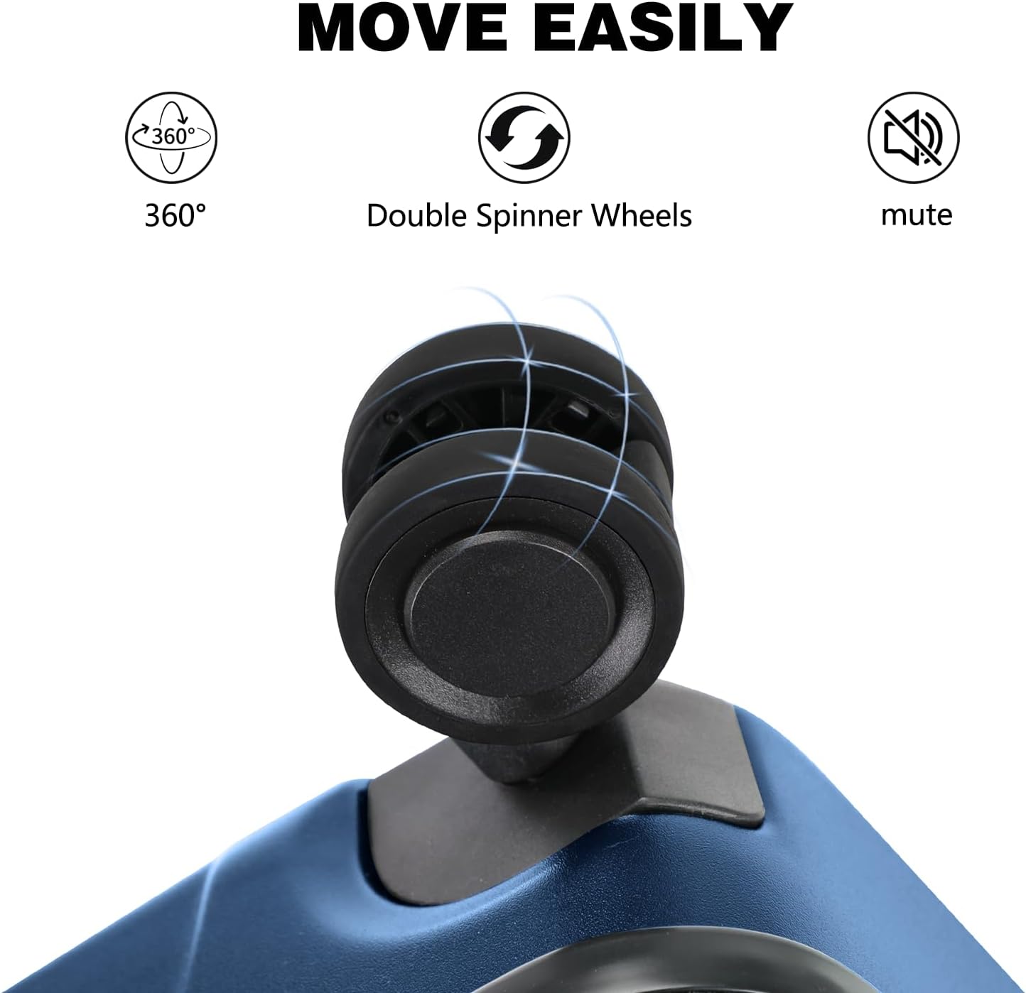 28 Inch Luggage with Spinner Wheels & TSA Lock, Expandable PC Hardside Large Checked Luggage with Top Opening, Durable Lightweight Rolling Suitcase, Blue - Image 3