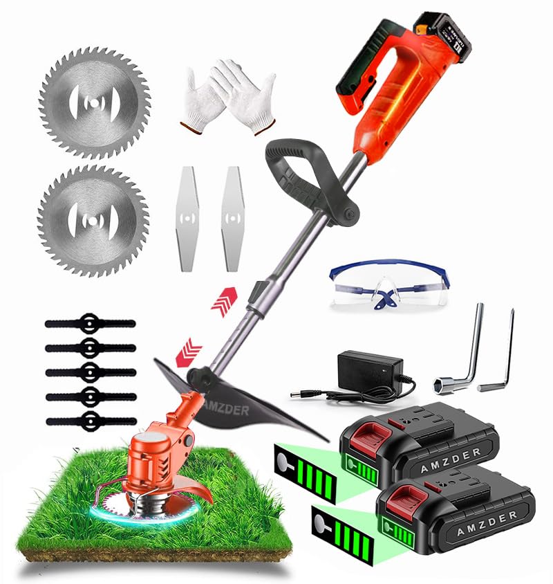 Desbrozadora electrica,24 V, desbrozadora bateria,multifuncion Jardines Recortadora de Cortabordes, Longitud retráctil,para Recortar Césped y Exteriores Arbustos Cortadora césped Corte de