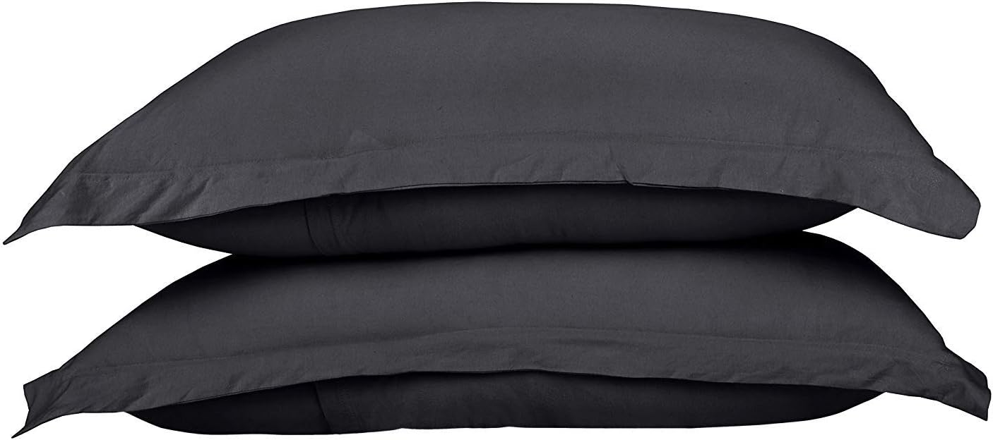 Trois Con 100% Cotton Pillow Case 400 Thread Count Egyptian Cotton Super Soft Pillow Cases, Pack of 2 (20 x 30 inch, Dark Grey Solid)
