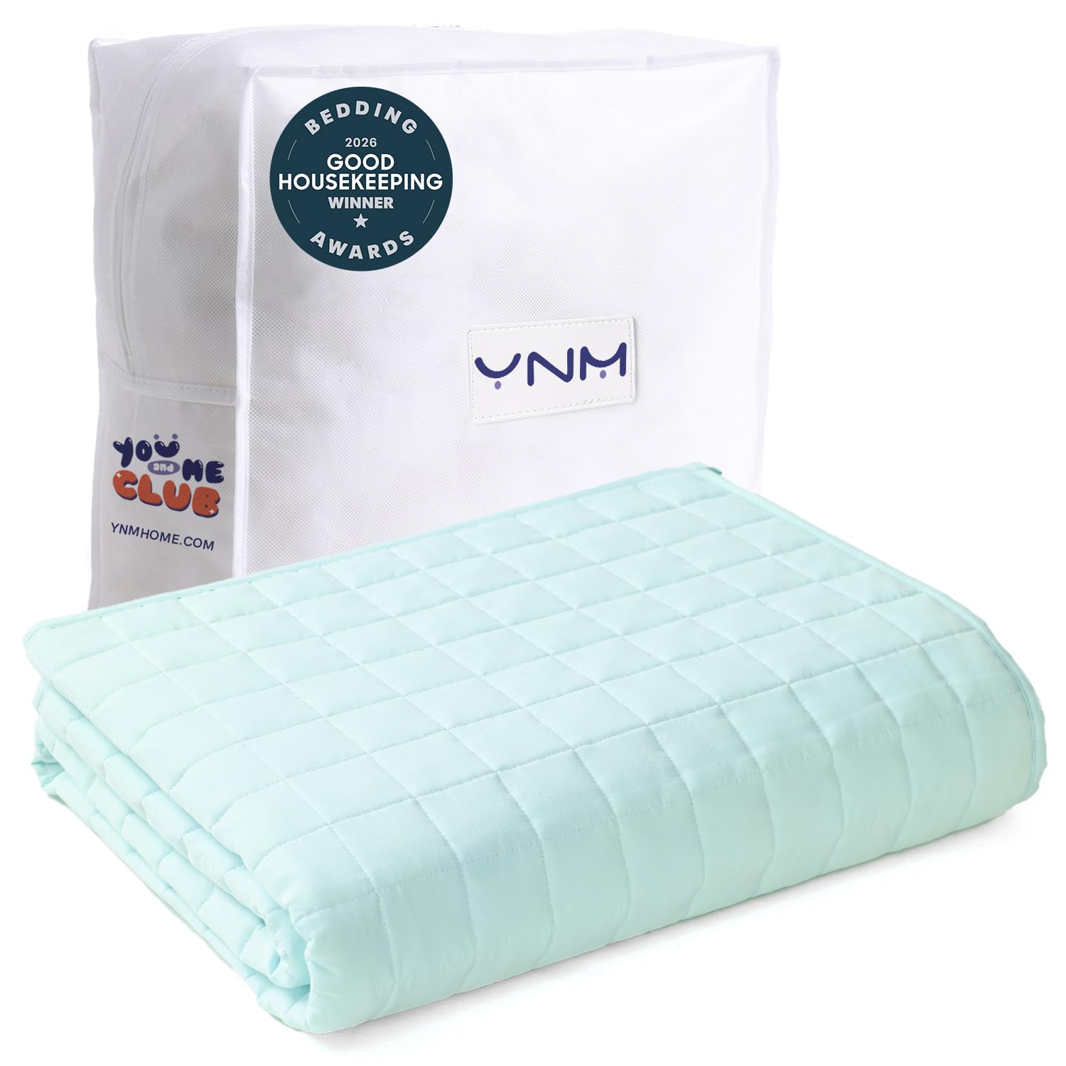YnM King Size Weighted Blanket for Adults (88x104 Inches, 50 Pounds, Mint Green), Exclusive Smallest Compartments with Glass Beads, Extra Heavy Bed Blanket for Two Persons on Queen or King Bed