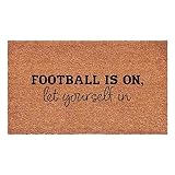 Calloway Mills 111731729 Football is on let Yourself in Doormat 17' x 29'