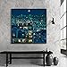 Produktbild OUSHION ART Vintage Pierpaolo Rovero City Night Scenery Leinwand Poster und Drucke Wandbilder für Wohnzimmer Home Wall Decor Farmhouse Decor 60x60cm Innenrahmen