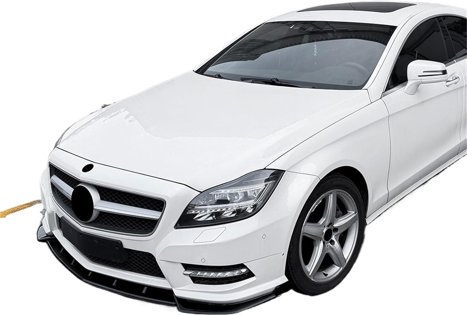 Car Front Bumper Lip Spoiler Diffuser Splitters Body Kit Aprons Guard Trim Compatible for Mercedes for Benz for CLS C218 Pre 2011-2013 AMG Line(Carbon Fiber Look) (Carbon Fiber Look)