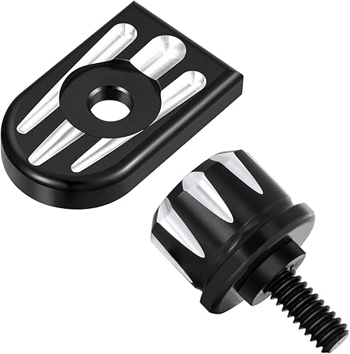 Amazicha Perno de asiento de acero inoxidable con tapa de tornillo, kit negro compatible con Harley Davidson 1996-2025