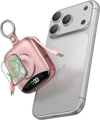 Cargador portátil, 10,000 mAh, 22,5 W, cargador de batería de carga rápida con cables integrados, paquete de baterías esenciales de viaje con