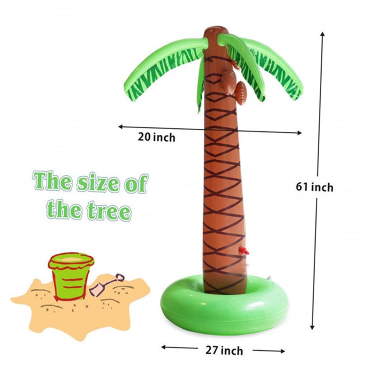 Juguete de Riego Rociador de Agua Palmera Inflable PVC