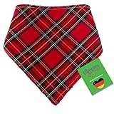 Dimples Hundehalstuch - Schottenkaro rot - Halstuch für kleine mittlere und Grosse Hunde Welpen und...