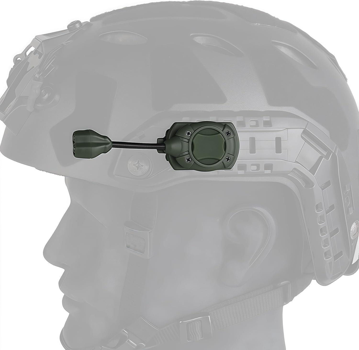 ACEXIER Luce per casco tattico, 3 modalità, interruttore torcia L.ED, system di illuminazione modulare multifunzionale, casco da caccia (Green)