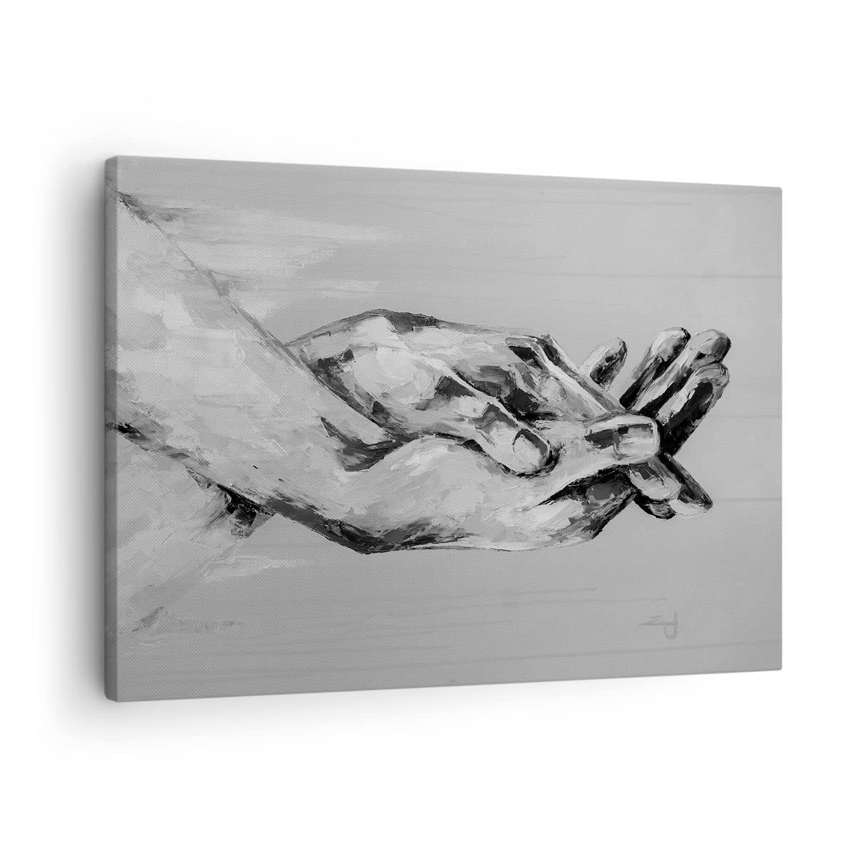 Lienzos decorativos Escrito A Mano Manos Blanco Y Negro Cuadro Sobre Lienzo Moderno 70x50cm Cuadros Decoracion Salon Dormitorio Cocina Cuadros Pared Imágenes Wall Art Prints Decor Canvas AA70x50-4566