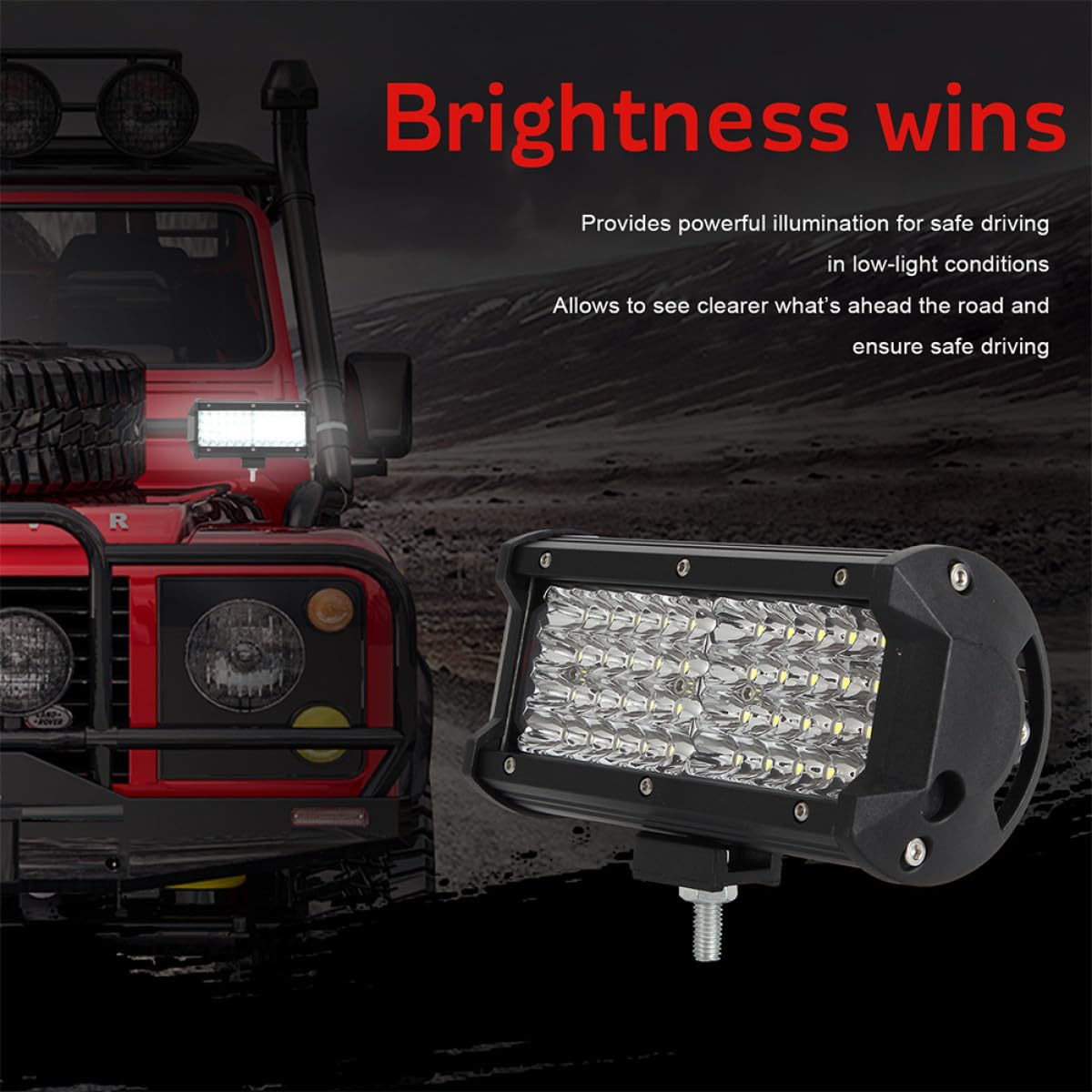 Barre Lumineuse LED Projecteur de Toit 480w et Suv et Bateau en Alliage D'aluminium Dissipateur Thermique Multiple Éclairage Uniforme, Lampe Noire pour Conduite hors Route
