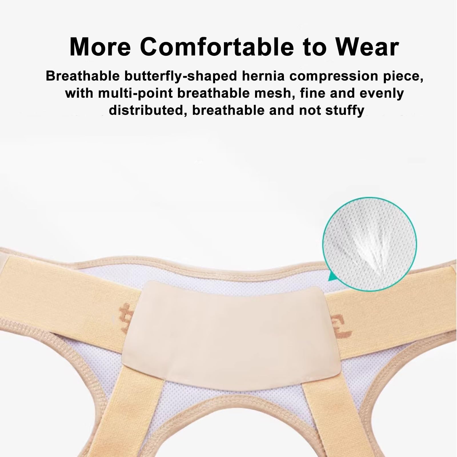 Cintura Ernia Inguinale Uomo, Fascia Lombare Regolabile con 4 Cuscinetti di Compressione Rimovibili, Completamente Regolabile per Alleviare Il Fastidio(XL)