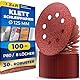 S&R Klett Schleifpapier Set 125 mm, Meister, 8 Löcher, 100 St. in Körnung P80, Schleifblätter, Schleifscheiben für Exzenterschleifer, Klettschleifpapier, zuverlässige Haftung am Schleifteller