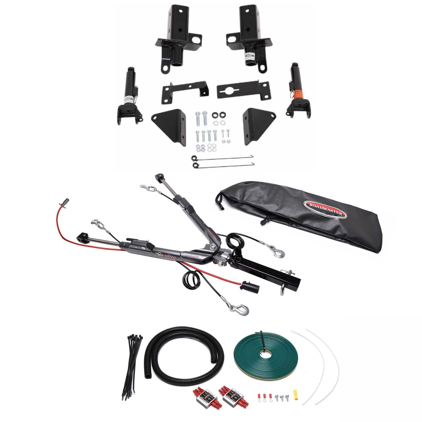 TrendsAuto Roadmaster Sterling All-Terrain Tow Bar and Baseplate Combo with Smart Diode Wiring Kit for Incandescent Bulbs fits 2021 2024 Bronco with Plastic Bumper | Includes TrendsAuto Decal