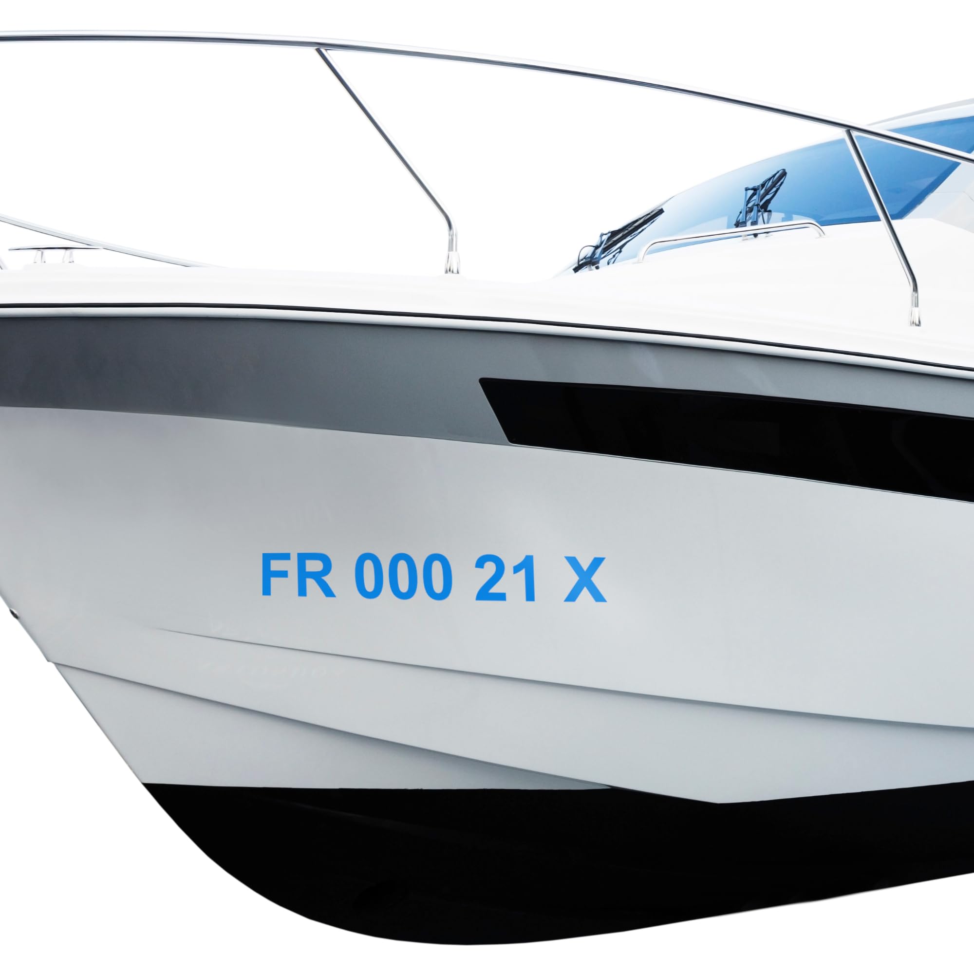 Immatriculation Bateau x2 Lettrage - Nom Bateau, Stickers et Autocollant Personnalisable - pour Bateau, Jet Ski, Voilier, Catamaran - Résistant Eau de mer et UV