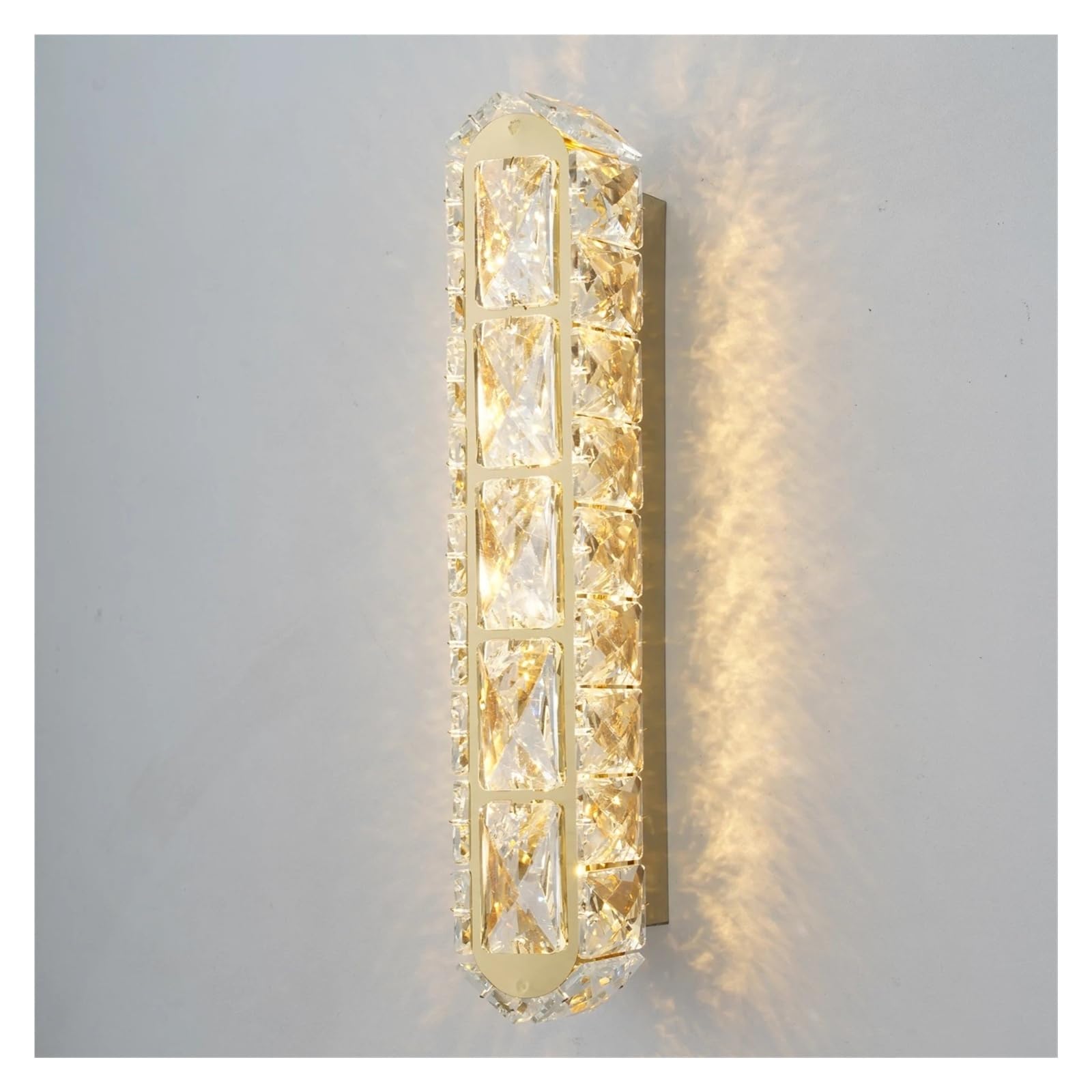HPTHLY Gold/Silver Wall Lamp Crystals Strip Interior Wall Light For Living Room Background Bedside Corridor Decoration Wall Sconces,Simple (Gold-H30Cm)