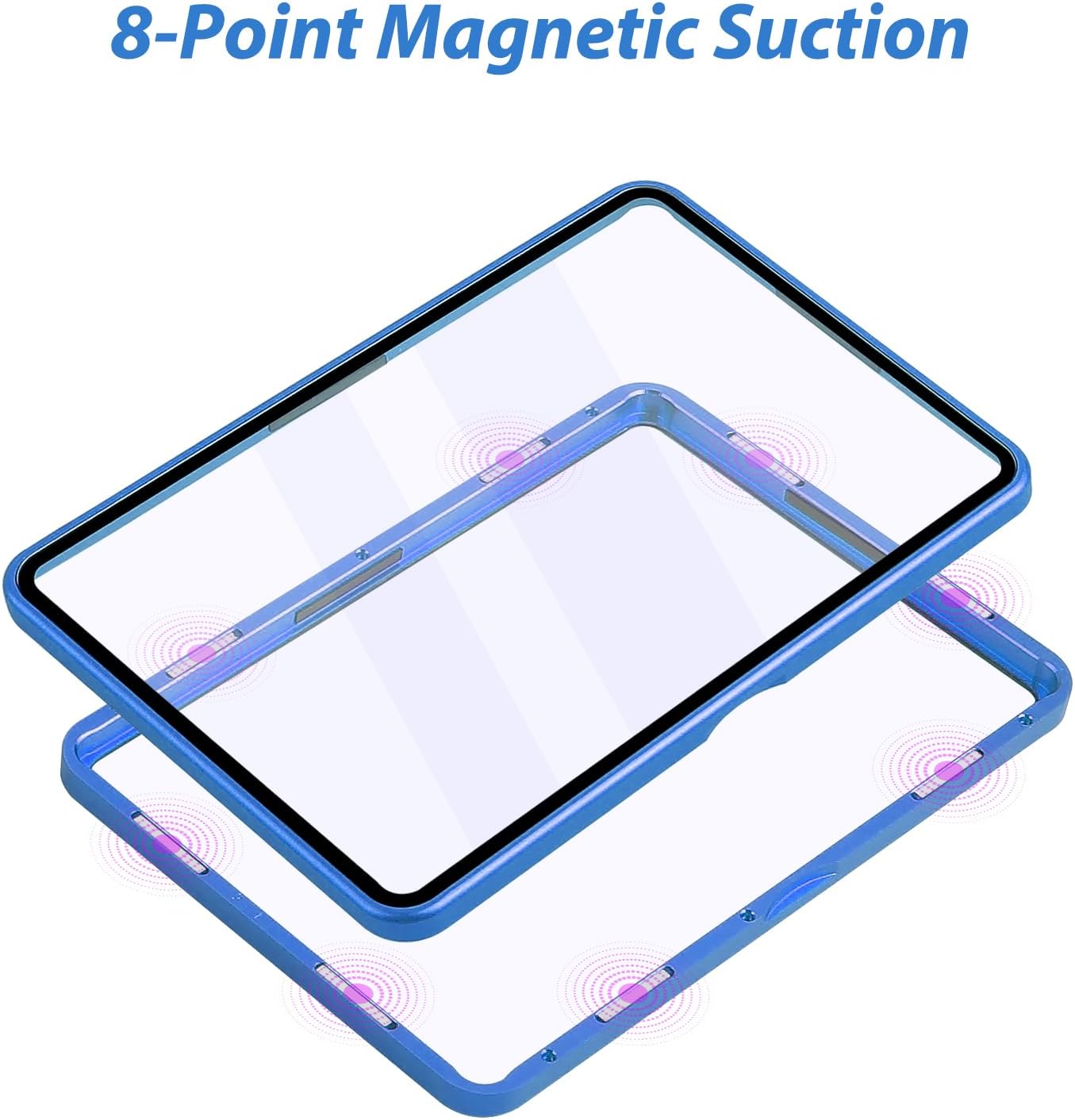 ZINHO Magnetic Card Case Fits One Touch Card Holder, Aluminum Alloy Card Protector Trading Card Magnetic Case for 35pt Magnet Card Holders (Blue, Case Only - One Touch Card Holder Not Included)