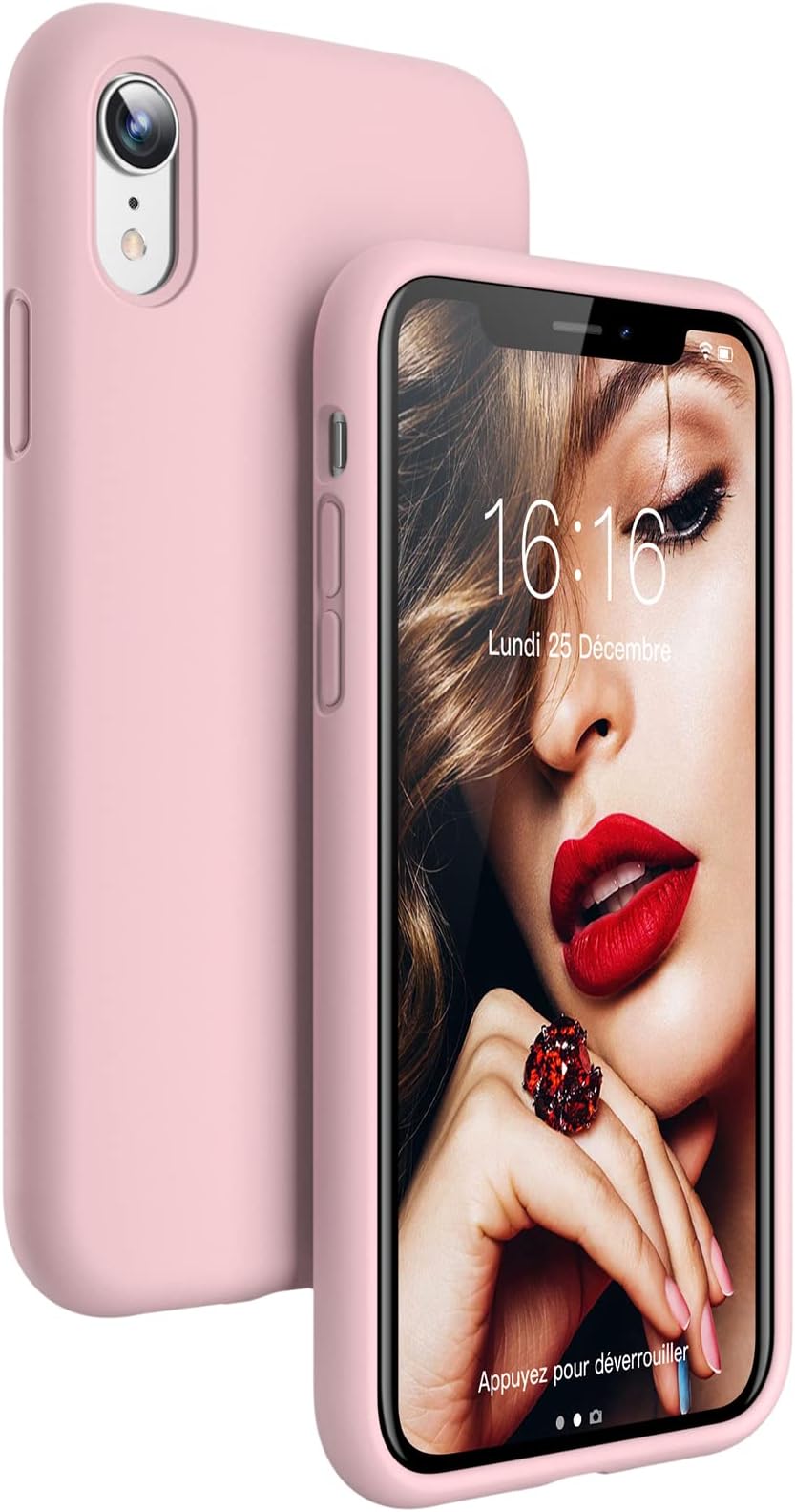JASBON Case for iPhone XR,Silicone Phone Case Full Protective Phone Replacement 6.1inch Cover for iPhone XR-Sand Pink