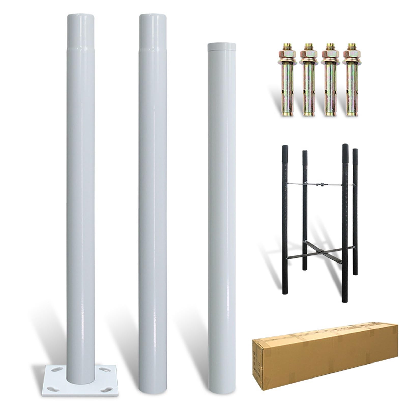 Postes de Luz de 300Cm 400Cm 500Cm 600Cm para Exteriores para Calles Patios Patios Traseros Canchas de Baloncesto y Parques con Varillas de Montaje(White,300cm/10ft)
