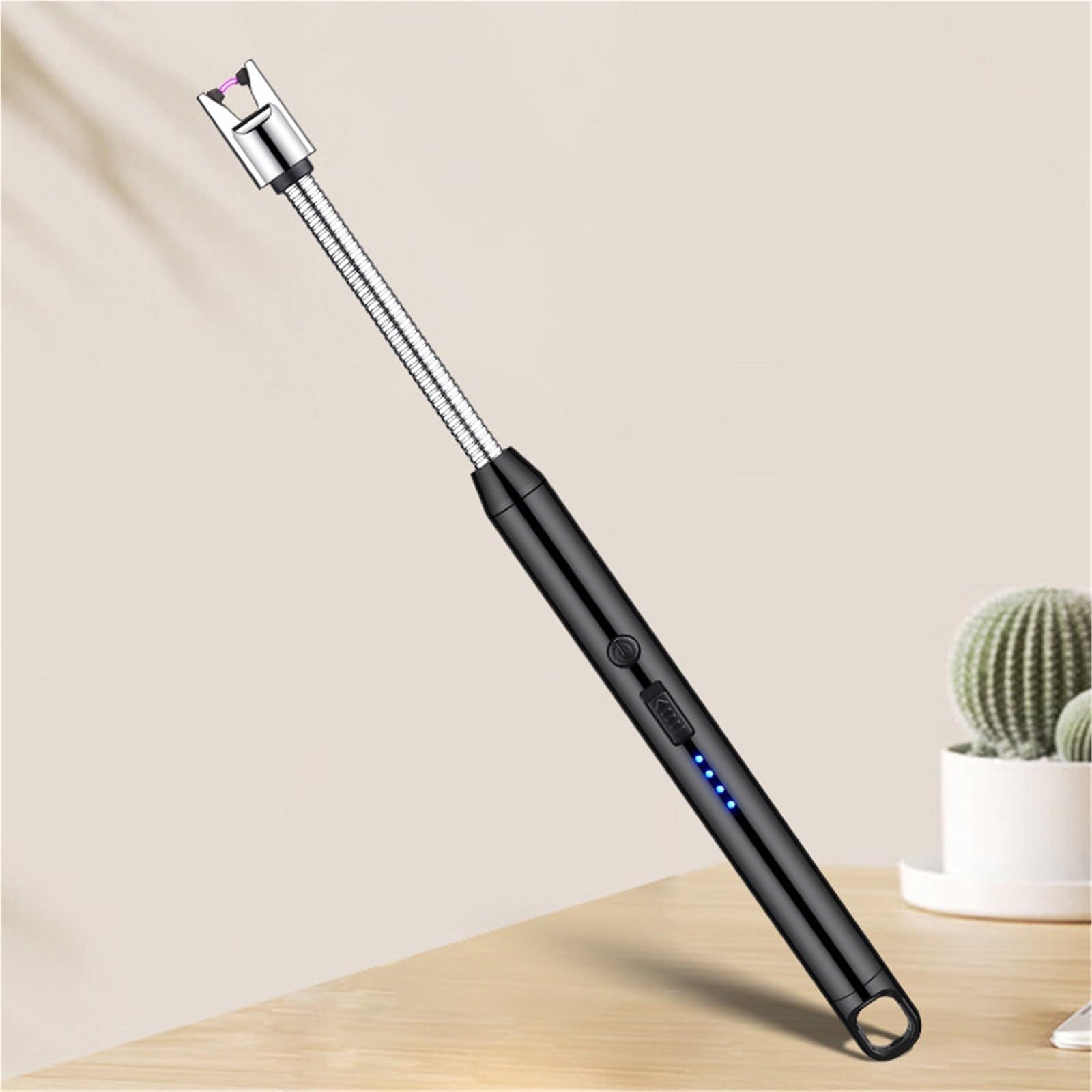 Encendedor eléctrico Arc sin llama de acero inoxidable con indicador LED