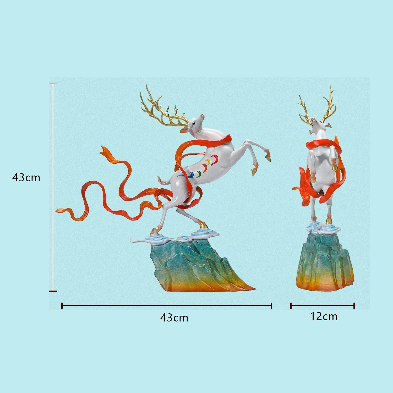 Décoration Home Decor Housewarming and Opening Feng Shui Gift Handmade Copper Deer Ornaments